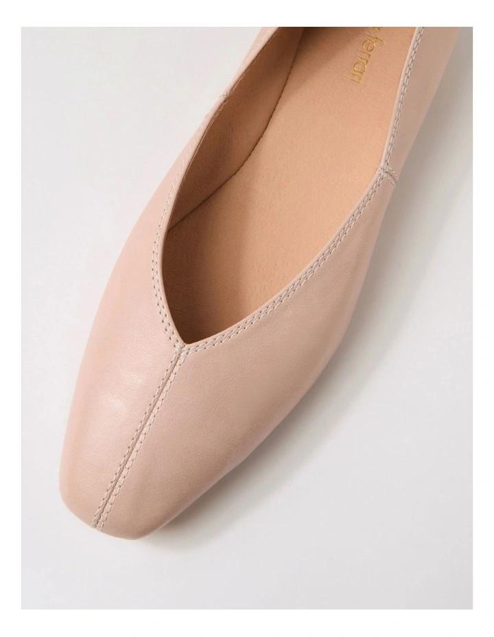 Dolla Nude Leather Flat Shoes image 4