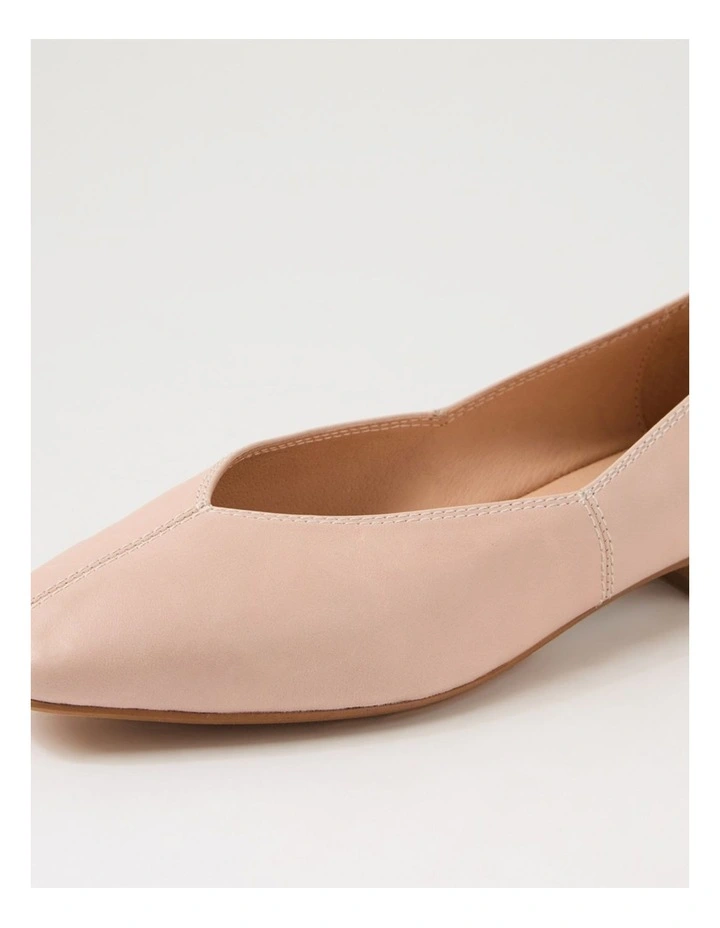Dolla Nude Leather Flat Shoes image 5