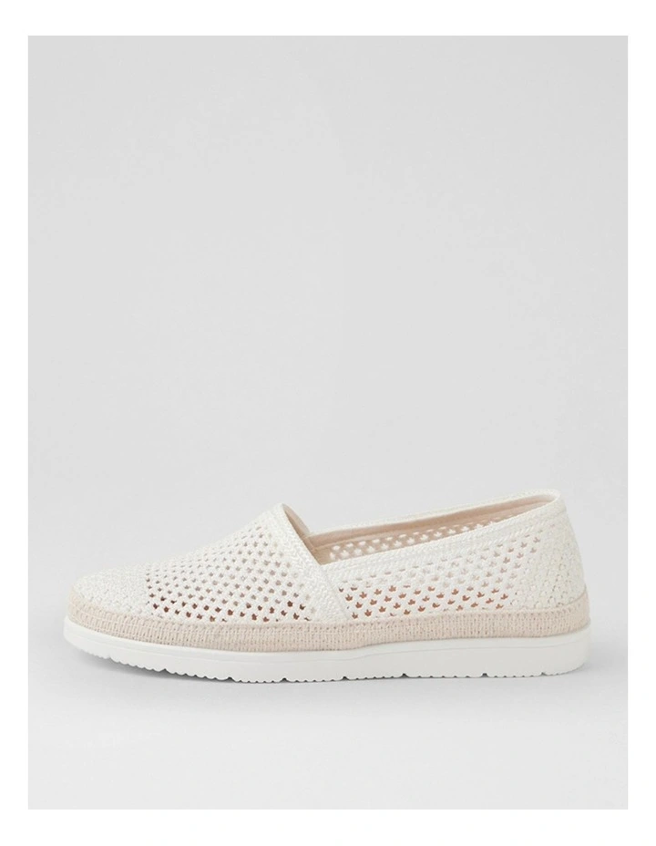 Merrik White Weave Flat Shoes image 1