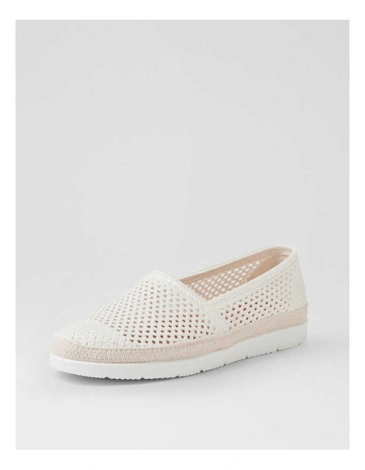 Merrik White Weave Flat Shoes image 2
