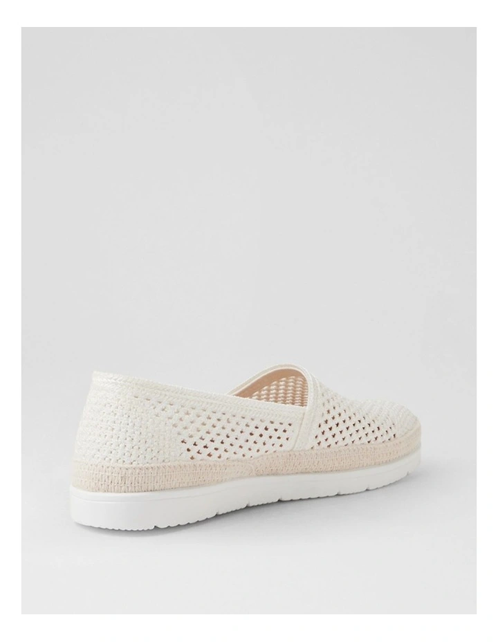 Merrik White Weave Flat Shoes image 3
