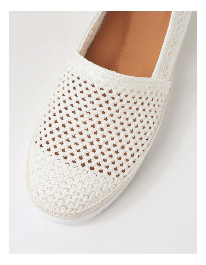 Merrik White Weave Flat Shoes image 4