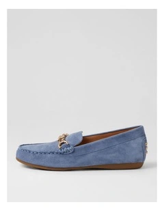 Eroll Soft Blue Suede Flat Shoes