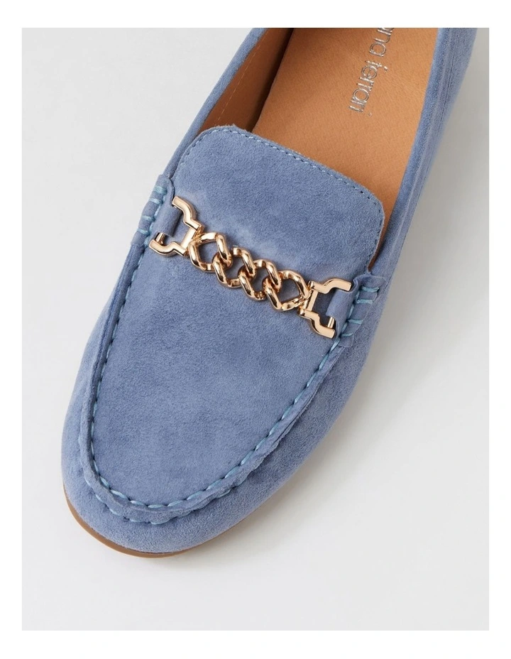 Eroll Soft Blue Suede Flat Shoes image 4
