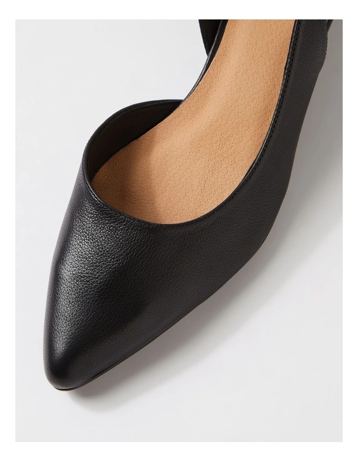 Pleeza Black Leather Heels image 4