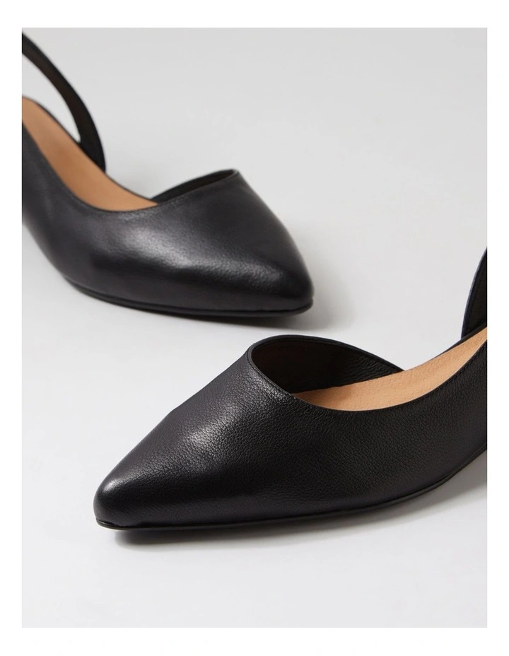 Pleeza Black Leather Heels image 5