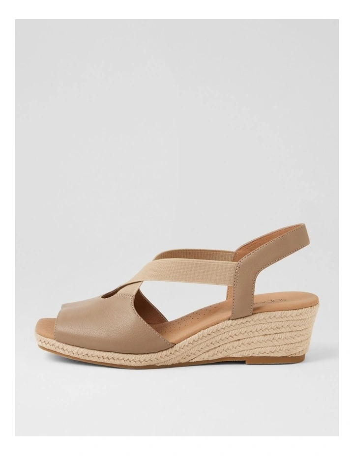 Zelie Light Taupe Leather Elastic Sandals image 1