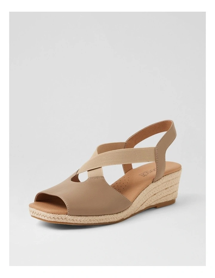 Zelie Light Taupe Leather Elastic Sandals image 2