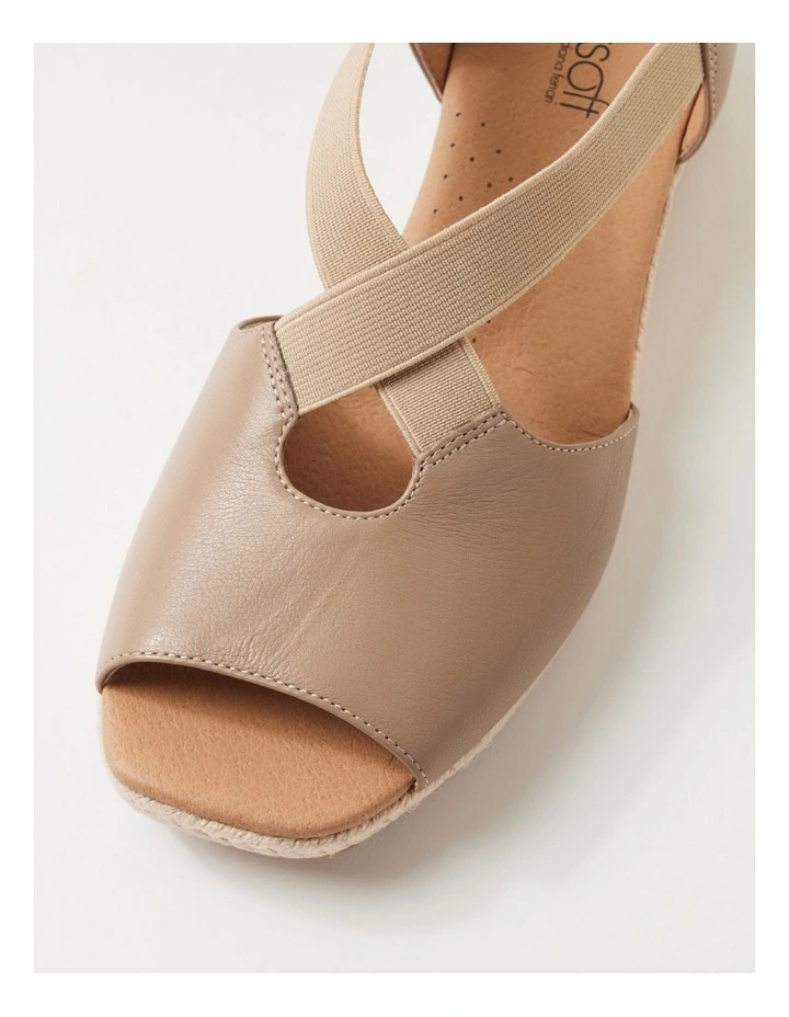 Zelie Light Taupe Leather Elastic Sandals image 4