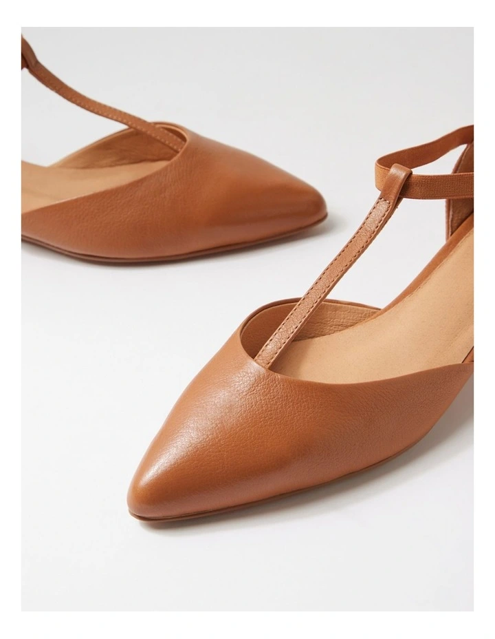 Pepps Dark Tan Leather Heels image 5