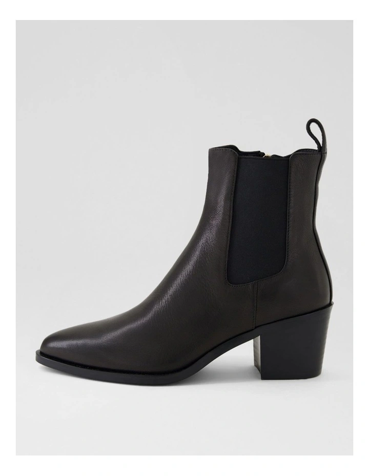 Folton Black Leather Ankle Boots image 1