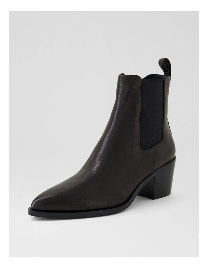 Folton Black Leather Ankle Boots image 2