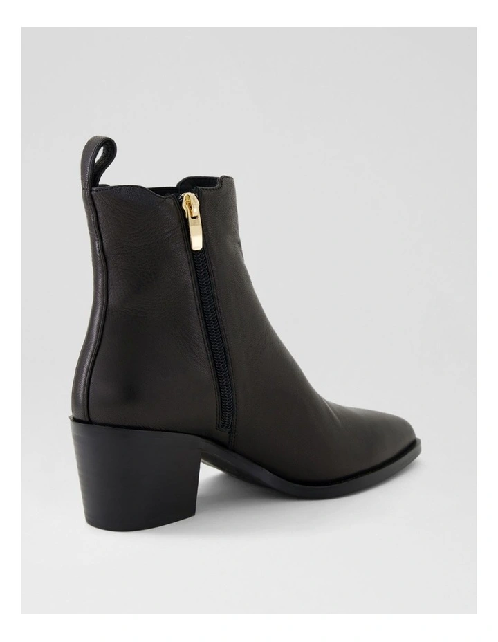 Folton Black Leather Ankle Boots image 3