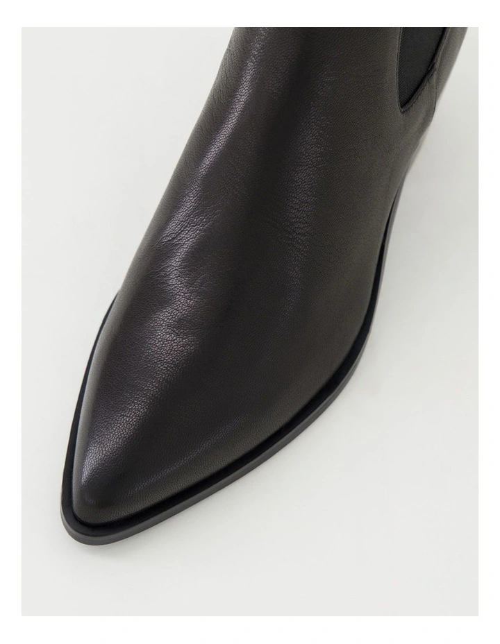 Folton Black Leather Ankle Boots image 4