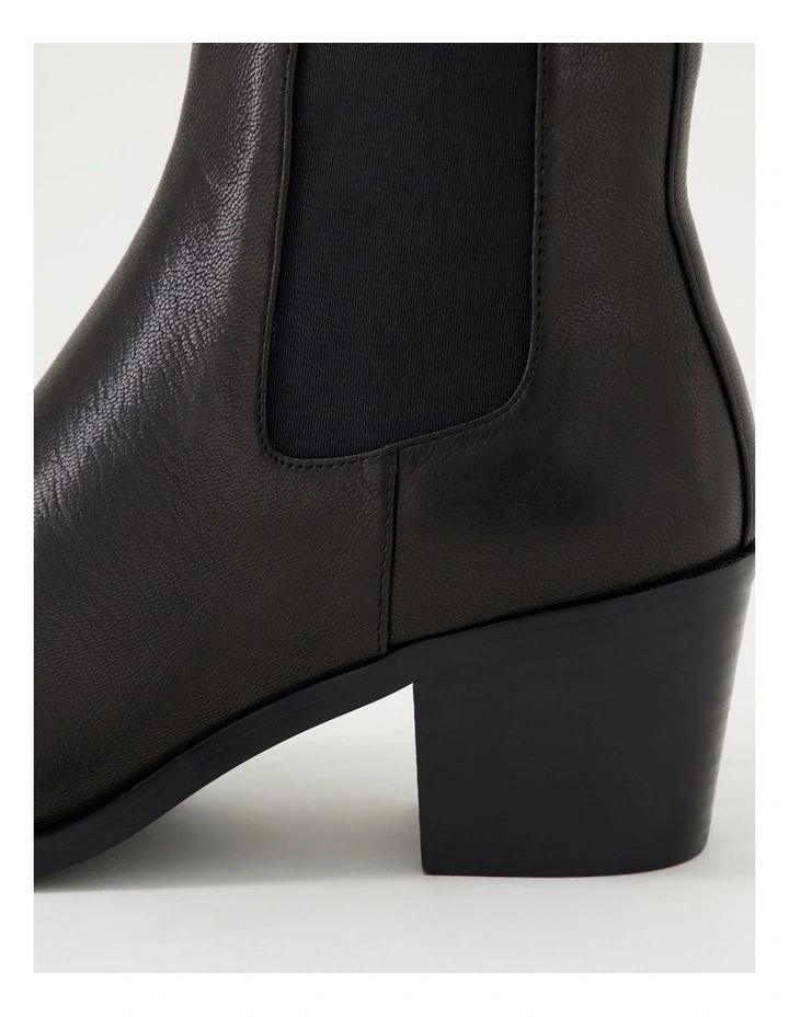 Folton Black Leather Ankle Boots image 5