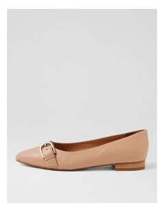 Darcee Dark Nude Natural Leather Flat Shoes
