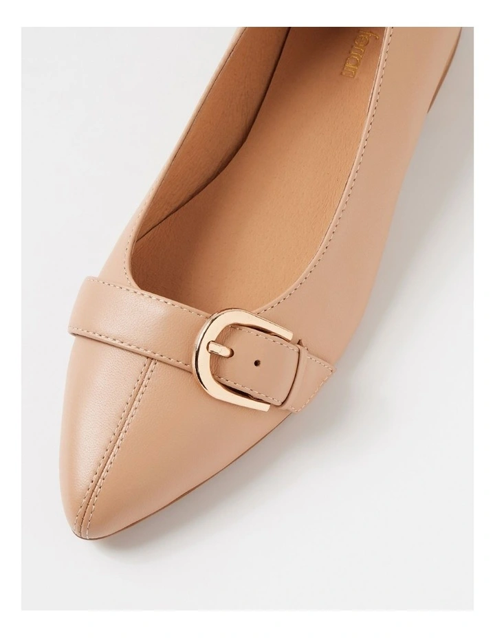 Darcee Dark Nude Natural Leather Flat Shoes image 4