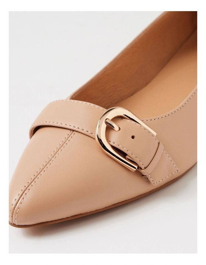 Darcee Dark Nude Natural Leather Flat Shoes image 5
