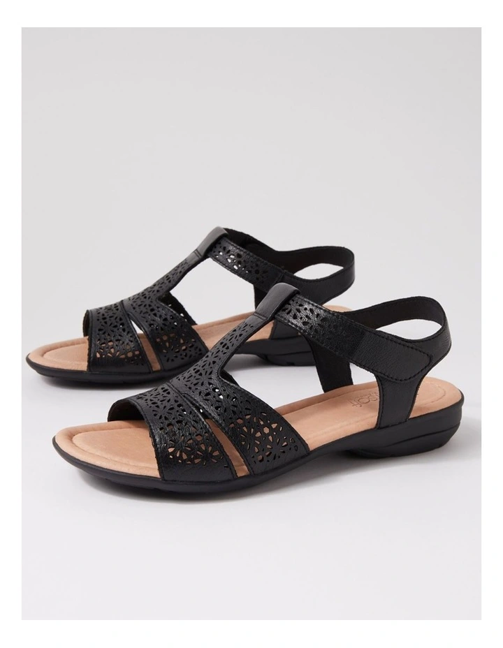 Boom Black Leather Sandals image 5