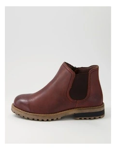 Amo Mid Brown Leather Ankle Boots