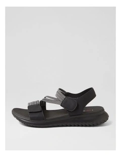 Edwyna Black Elastic Sandals