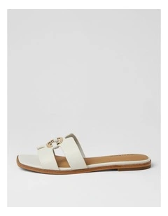 Simle White Leather Sandals