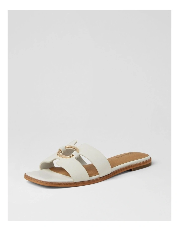 Simle White Leather Sandals image 2