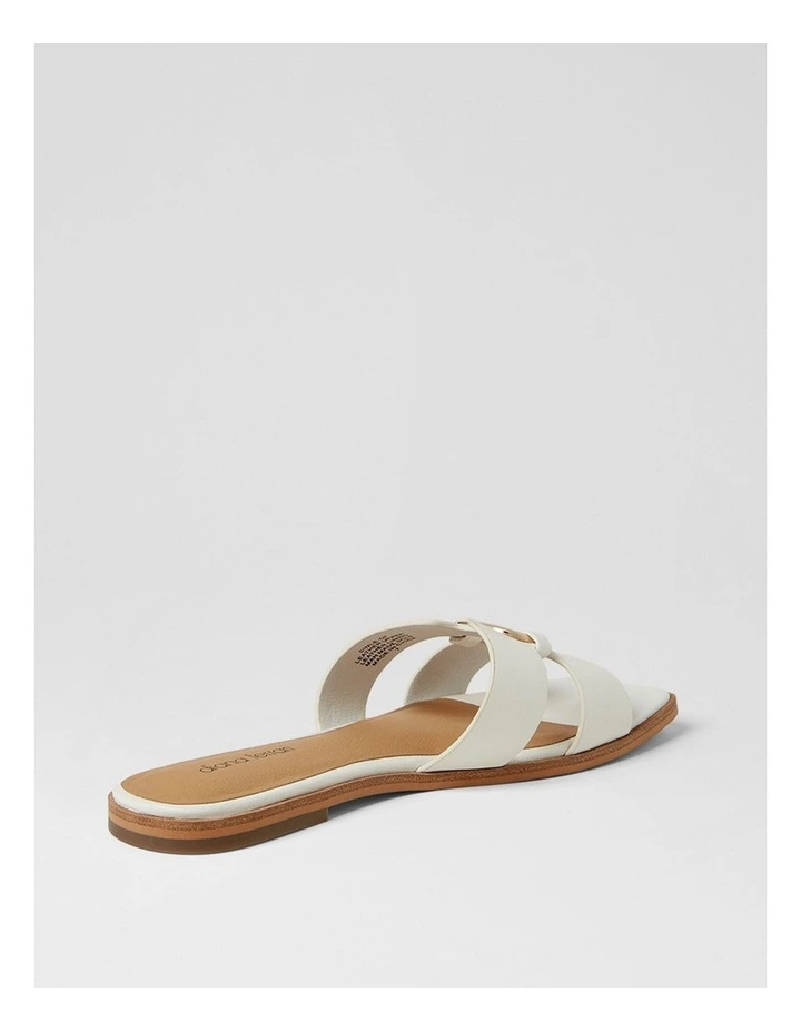 Simle White Leather Sandals image 3