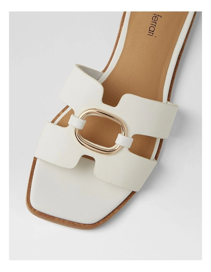 Simle White Leather Sandals image 4