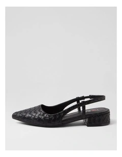 Torranzi Black Emboss Flat Shoes