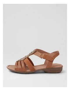 Brownyn Dark Tan Leather Sandals