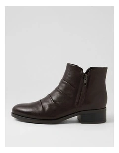 Elish Dark Brown Leather Ankle Boots