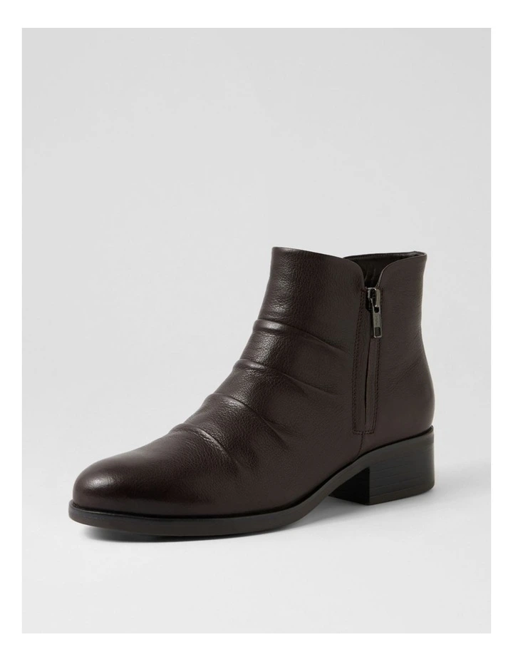 Elish Dark Brown Leather Ankle Boots image 2