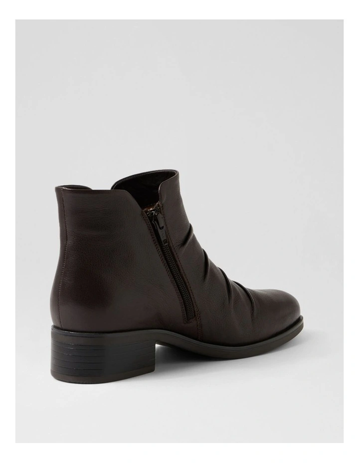 Elish Dark Brown Leather Ankle Boots image 3