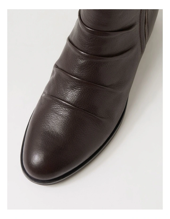 Elish Dark Brown Leather Ankle Boots image 4