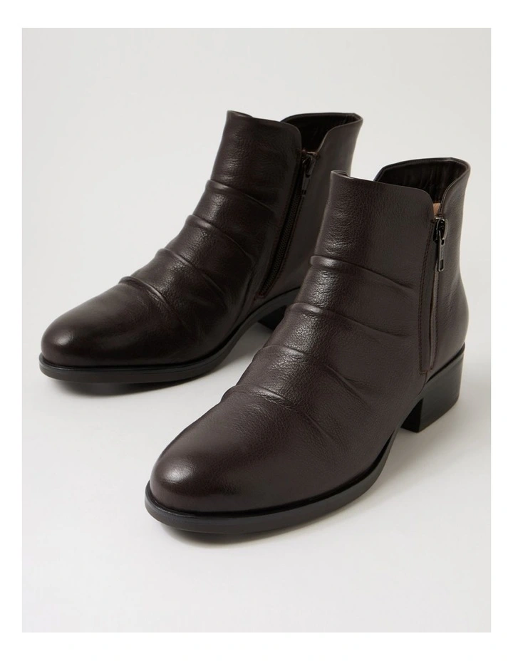 Elish Dark Brown Leather Ankle Boots image 5