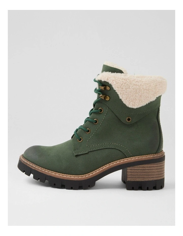 Gaspish Dark Green Nubuck Pu Ankle Boots image 1