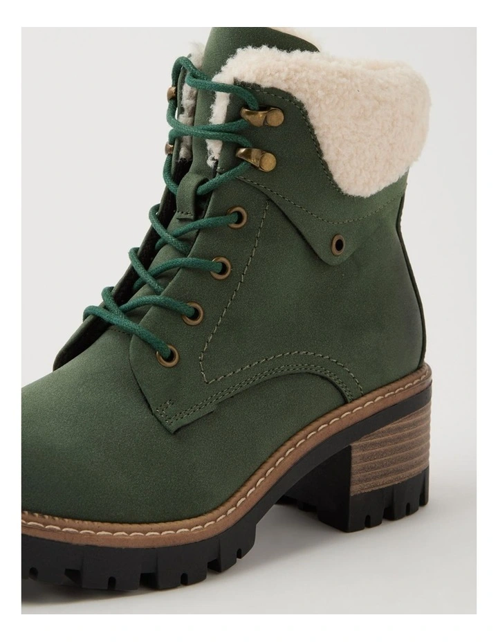 Gaspish Dark Green Nubuck Pu Ankle Boots image 5