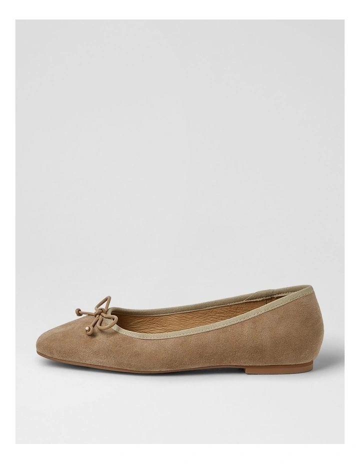 Zokena Taupe Suede Flat Shoes image 1