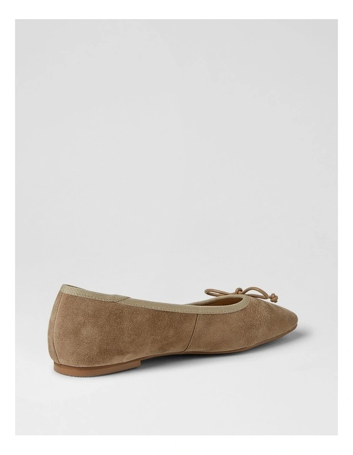 Zokena Taupe Suede Flat Shoes image 3