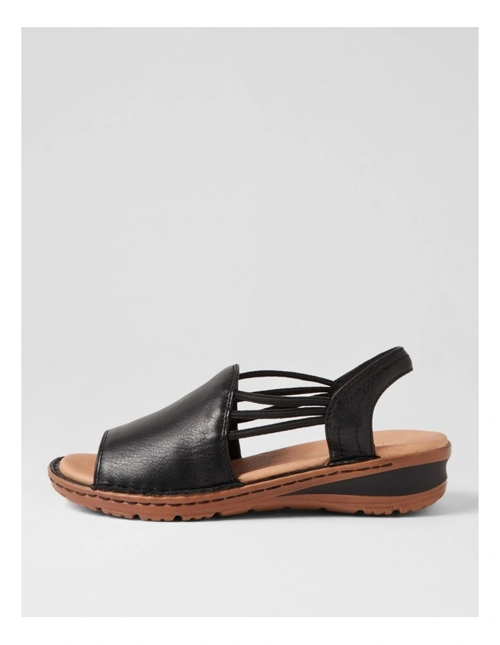 Barrina Black Gum Leather Sandals image 1