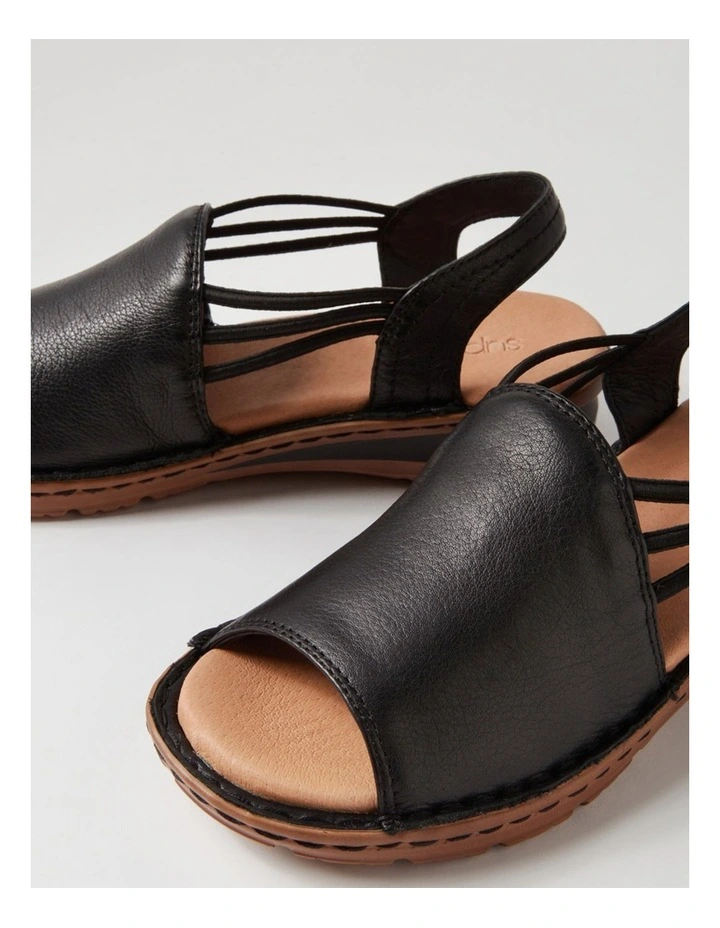 Barrina Black Gum Leather Sandals image 5