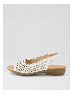 Benisie White Leather Sandals