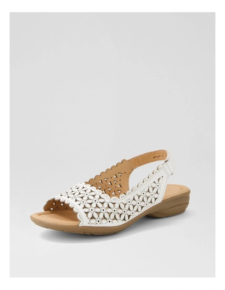 Benisie White Leather Sandals image 2