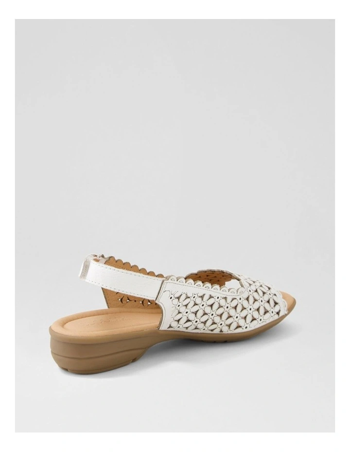Benisie White Leather Sandals image 3