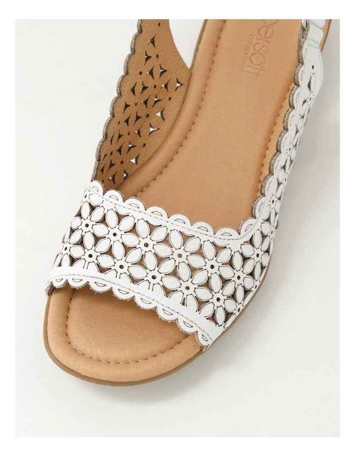 Benisie White Leather Sandals image 4