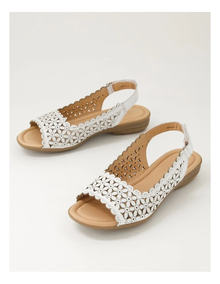 Benisie White Leather Sandals image 5