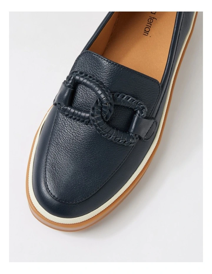 Pottega Navy Leather Loafers image 4