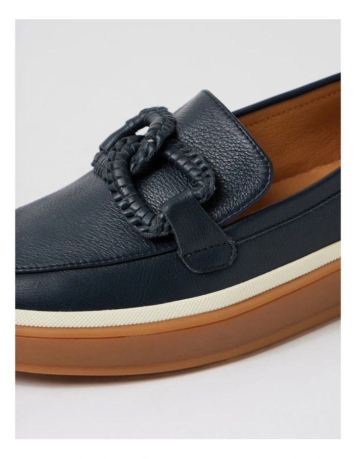 Pottega Navy Leather Loafers image 5