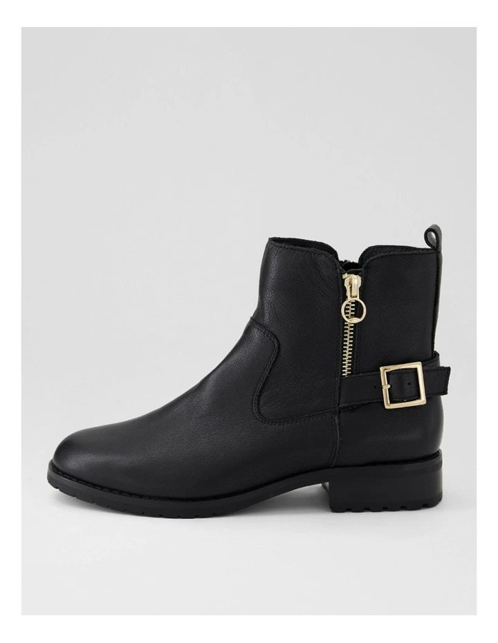 Haysie Black Leather Ankle Boots image 1